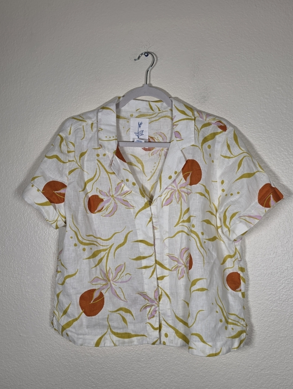 Calypso St. Barth Linen Floral Blouse L